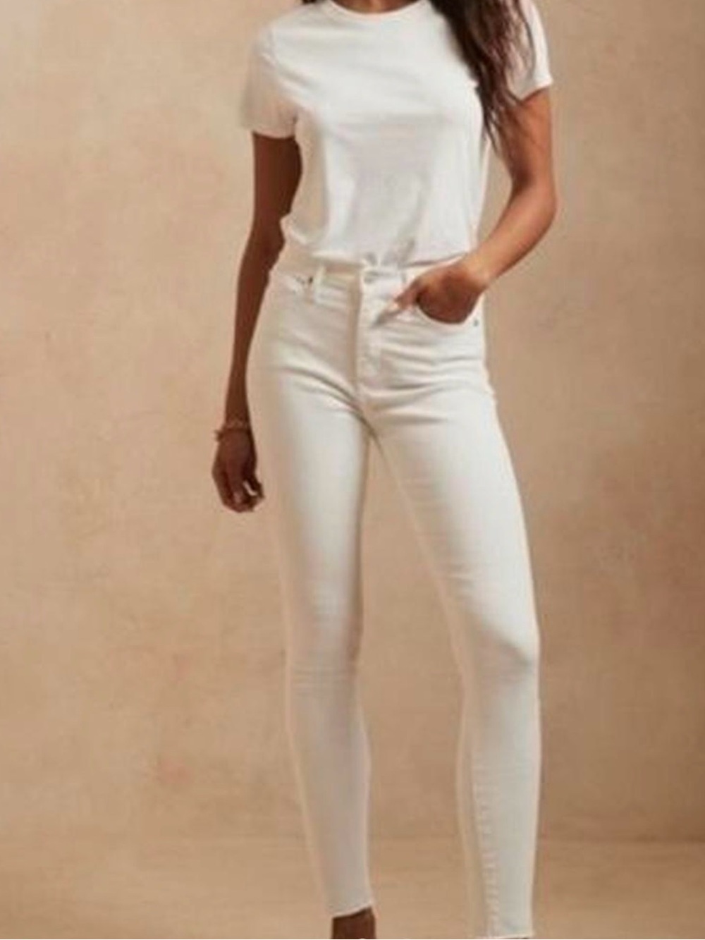 Banana Republic White Mid-Rise Skinny Jeans